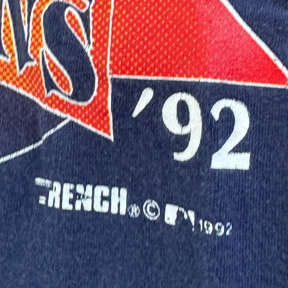 Vintage vtg braves 90s 1992 navy blue M - Picture 2 of 5